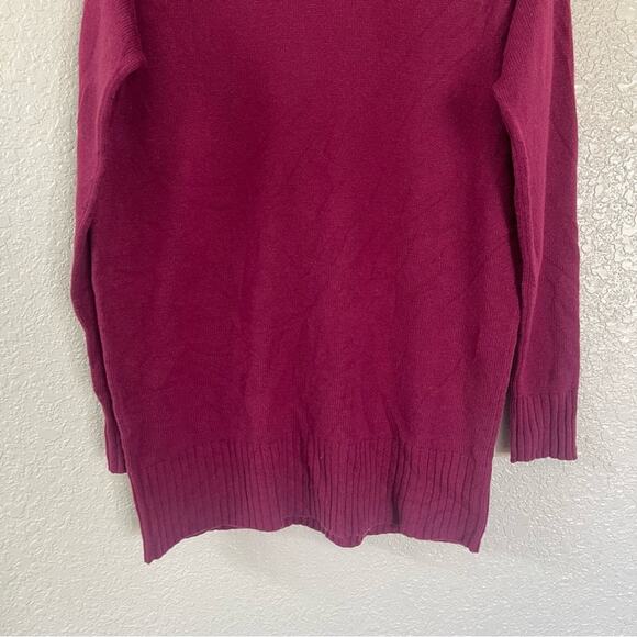 Athleta Wool Cashmere V-Neck Tunic Sweater, Mulberry - Picture 7 of 9